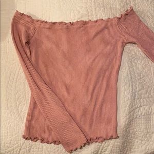 Cute pink off the shoulder stretchy top